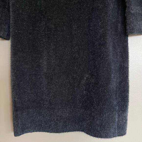 BANANA REPUBLIC EYELASH SWEATER DRESS Black Size Medium Turtleneck Classic Chic - Picture 13 of 15